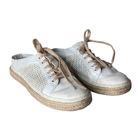 Dolce Vita Sneakers Size 8.5 Lian Lace-Up Slip-On Espadrille Platform Leather - Picture 1 of 12